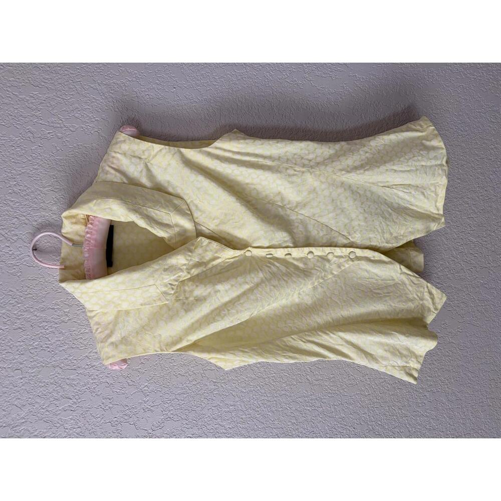 Yigal Azrouël Yellow 100% Cotton Jacquard Sleeveless Button Front Top Size 6